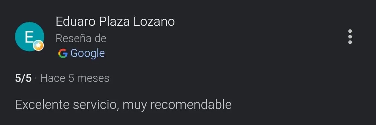 Reseña de cliente de Multiservicios Ferbera